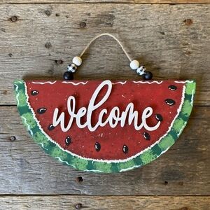 Hand-Painted Watermelon Welcome Sign